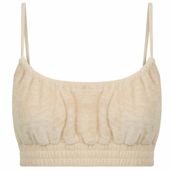 Charlie Holiday Shirley Terry Cloth Strappy Open Back Tie Crop Top 6 - Picture 10 of 10
